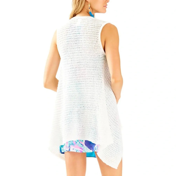 Lilly Pulitzer Sweaters Lilly Pulitzer Kingston Sweater Vest Resort White Sz M - Picture 2 of 10